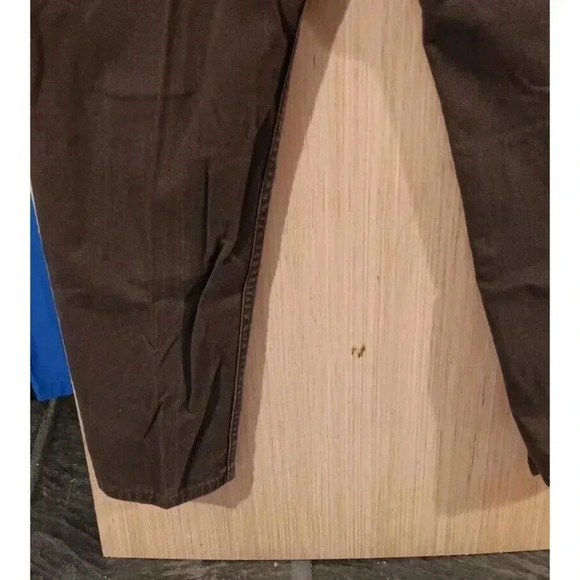 Talbots Petite (16) Womens Brown Jeans High Rise Tapered Leg 100% Cotton - Picture 6 of 7